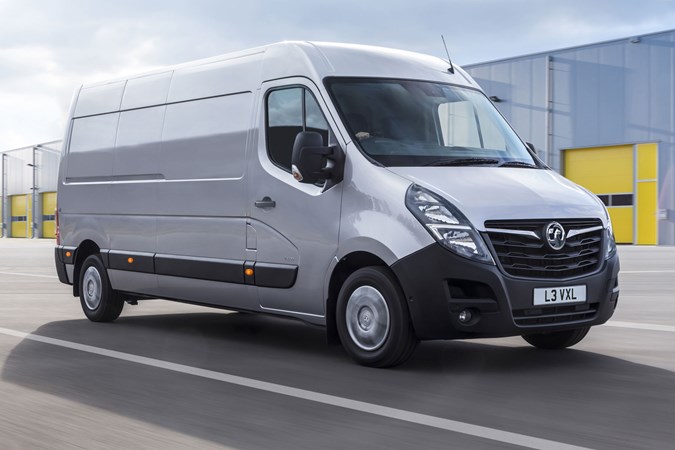 2019 Vauxhall Movano facelift - front view, silver, driving outside