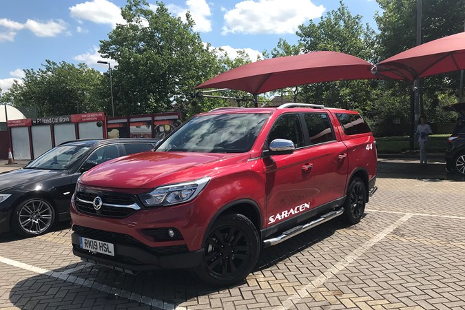 2019 SsangYong Musso, washed, Peterborough, red Saracen