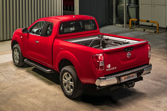 2019 Nissan Navara - King Cab, red, rear view showing load bed area