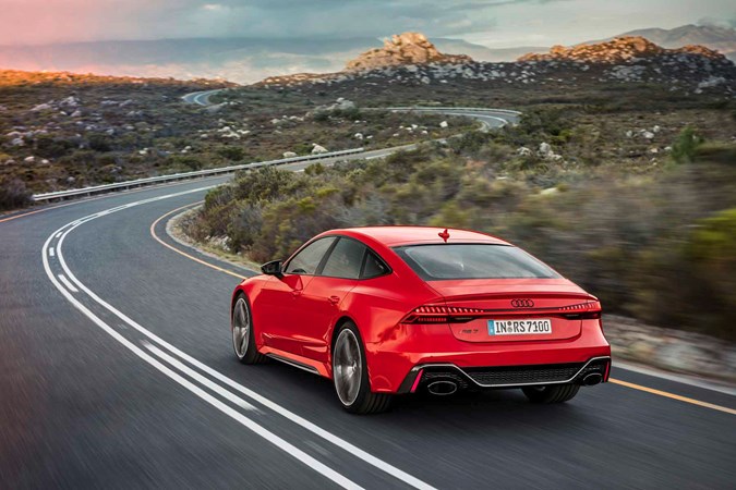 Audi RS 7 Sportback 2019 red driving rear