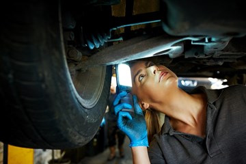 mechanic with light