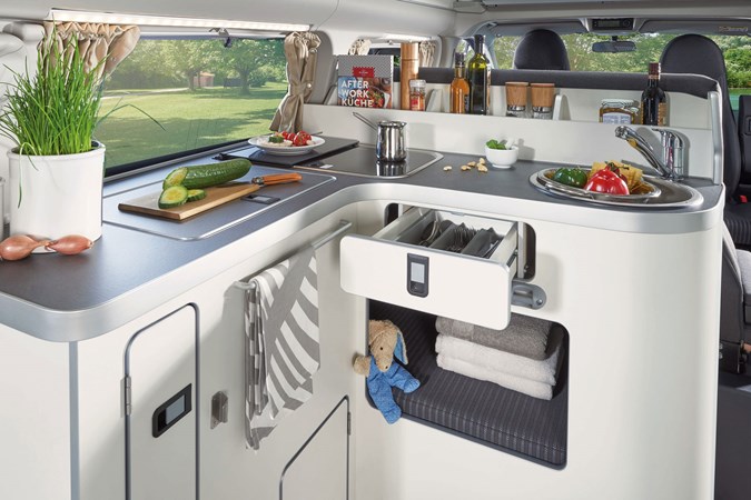 Ford Transit Custom Nugget campervan - kitchen area