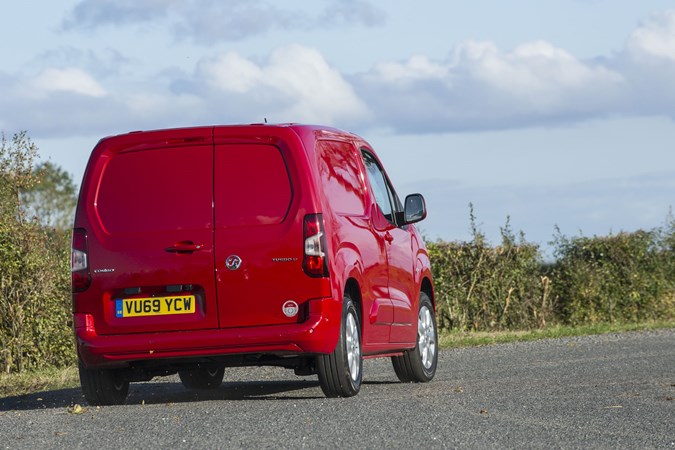 Vauxhall Combo Cargo long-term test review - rear view, driving round corner