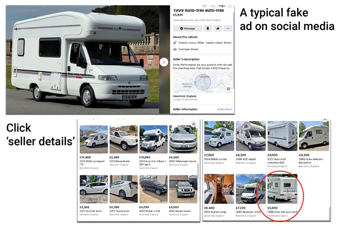 Car buying scams: A fake advert on social media