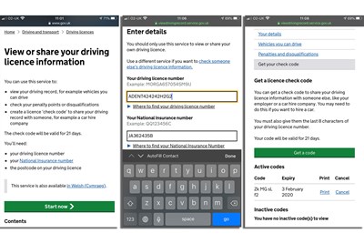 What is a DVLA check code
