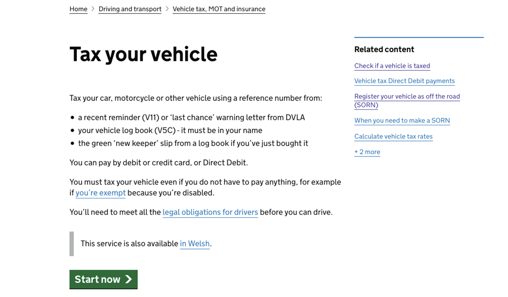 How to tax a car online