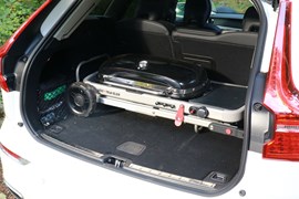 Weber Traveler barbecue in the boot of a Volvo