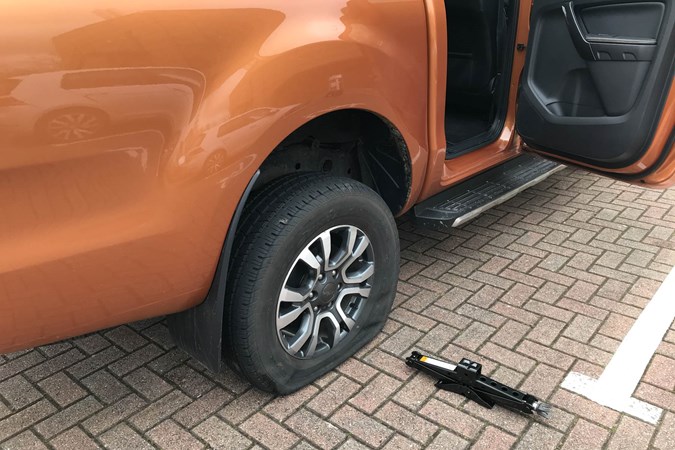 Ford Ranger with a flat tyre - a slow puncture overnight