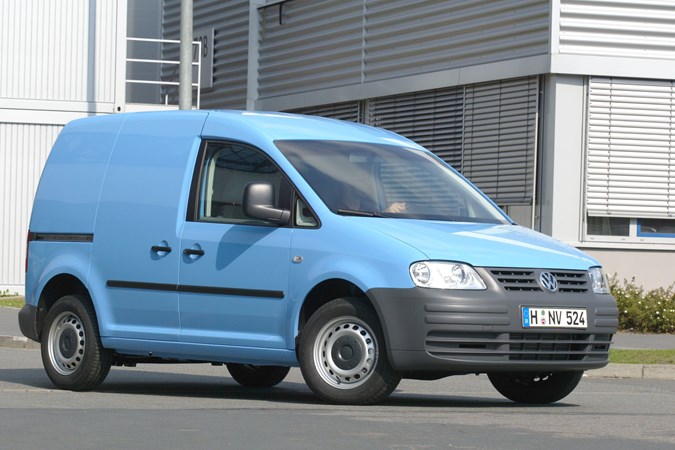 VW Caddy 3 - standard SWB van, pale blue, front view