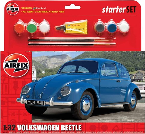  Airfix 1:32 Scale VW Beetle Starter Gift Set