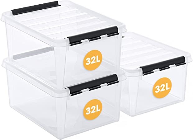 SmartStore 32L Clear Plastic Storage Boxes