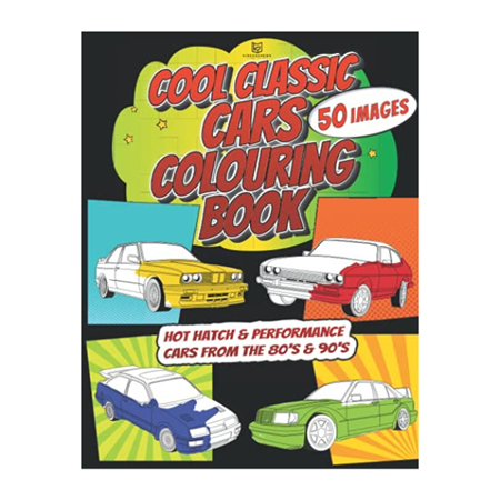 Retro car colouring book