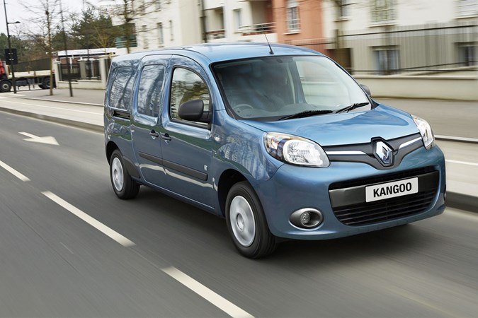 Renault Kangoo ZE Business+ electric van - blue, driving, town, 2020