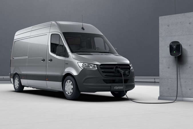 Mercedes-Benz eSprinter electric van, 2020, charging