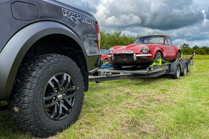 Raptor with trailer and Triumph Spitfire