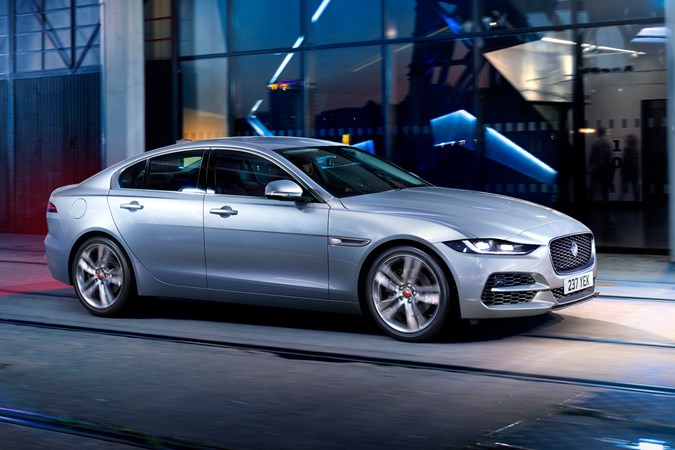 Jaguar XE MY21, front view, night