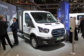 Ford E-Transit electric van at the 2022 CV Show