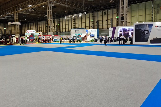 Empty space where the Peugeot and Citroen stand would usually be at the CV Show