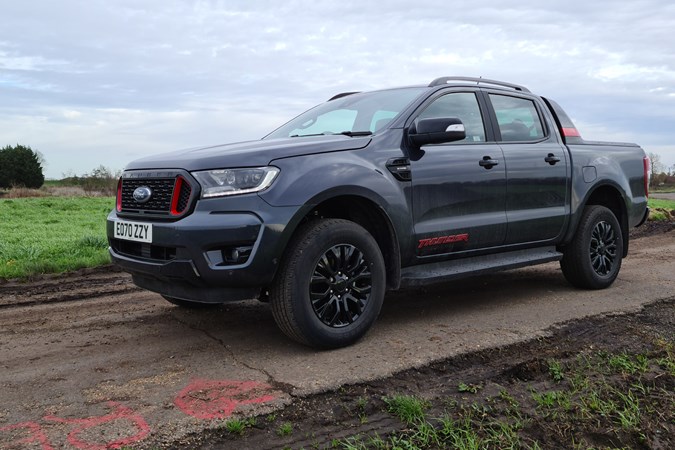 Ford Ranger Thunder review, 2020, front view, countryside, UK