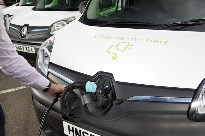 2030 ban on the sale of new diesel and petrol vans and pickups - Renault Kangoo ZE electric van charging