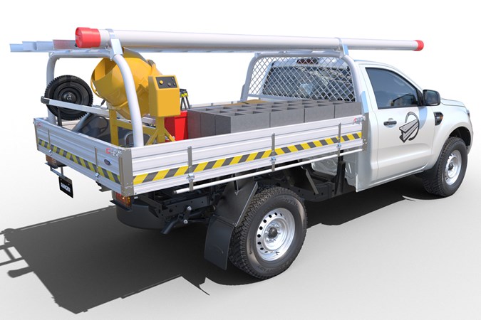 Ford Ranger chassis cab, 2021, rear view, construction industry render