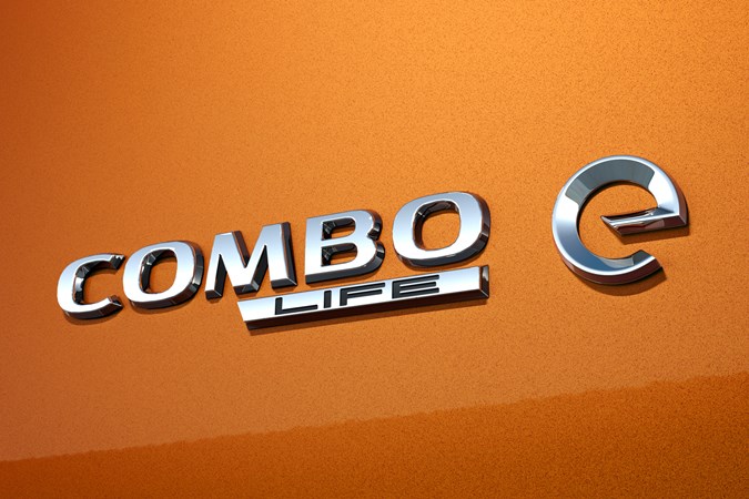 Copper 2021 Vauxhall Combo-e Life tailgate badge