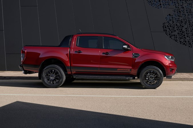 Ford Ranger Stormtrak, 2021, Rapid Red, driving, side view