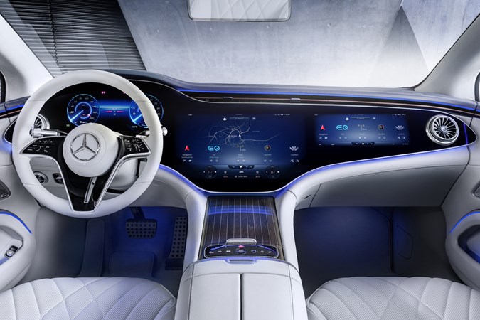 2021 Mercedes EQS dashboard with Hyperscreen