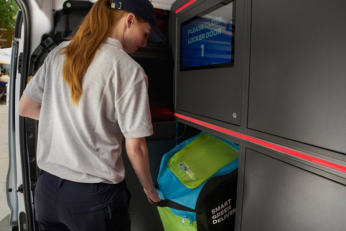 Ford's 'driverless' Transit - parcel courier access lockers in the load area