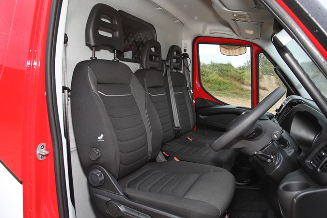 There is space for three up front in the Iveco Daily 4x4.