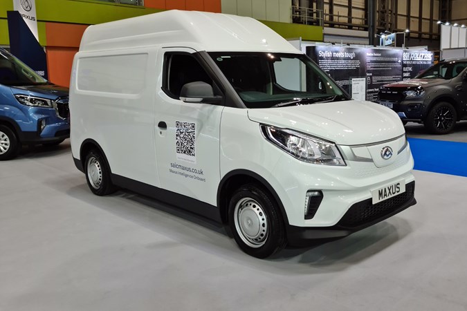 Maxus e Deliver 3 high-roof conversion at the 2021 CV Show, front