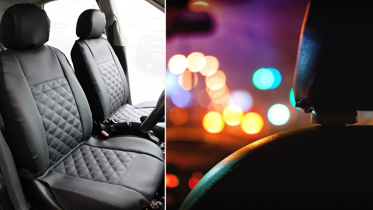 Leader Accessories Auto 2 Leather Car Seat Covers Black Universal Fit Cars  SUV Trucks Front Seats with Airbag