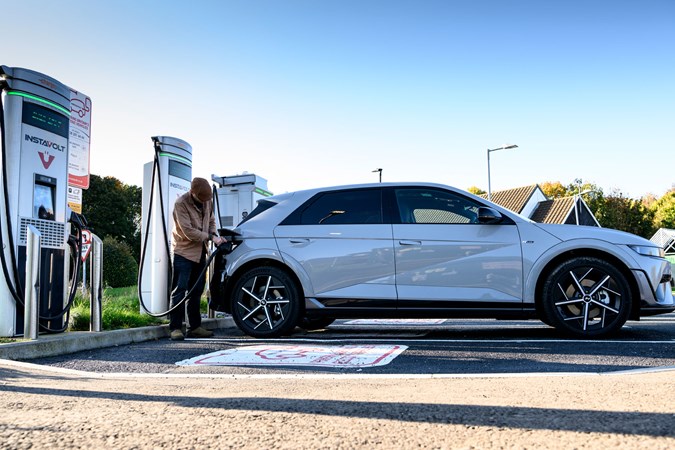 EV at a charging station