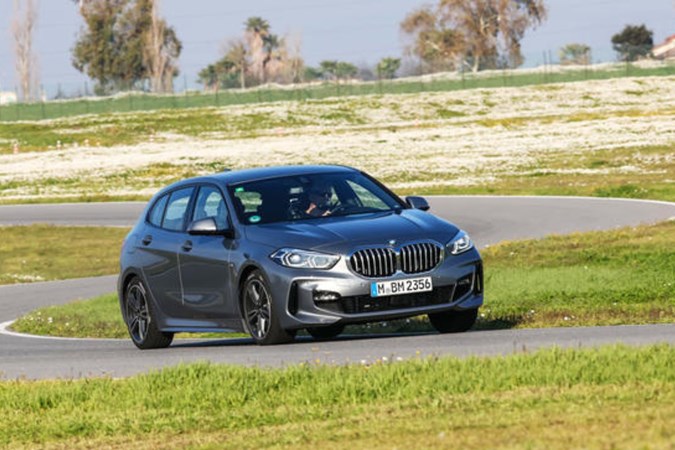 BMW 1-Series on dry handling course