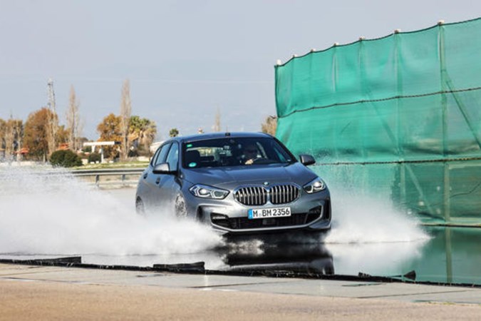 BMW 1-Series on aquaplane section