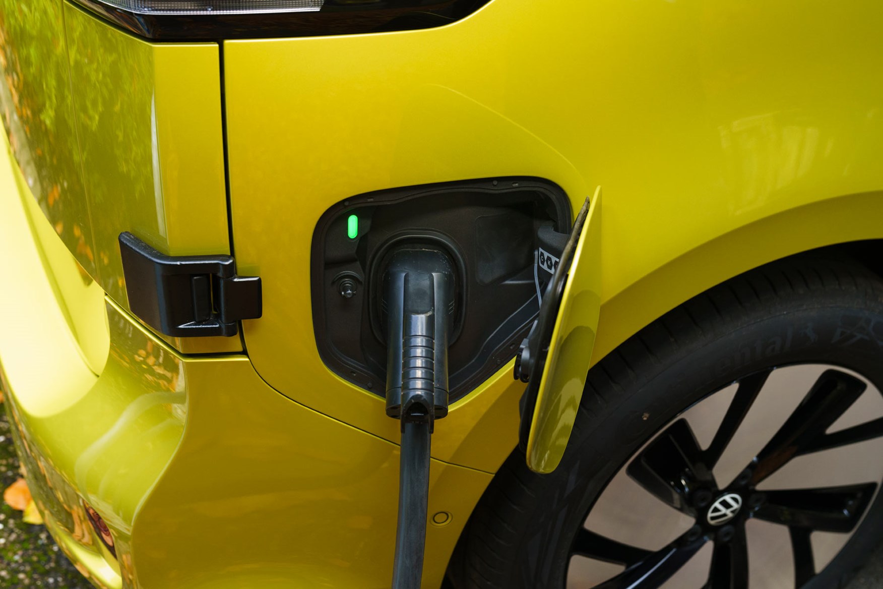 VW ID.Buzz Cargo electric van review - yellow, charging port