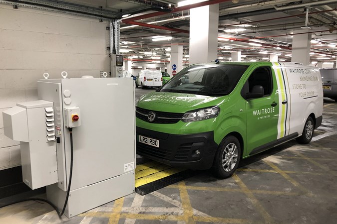 Waitrose electric van wirelessly charging