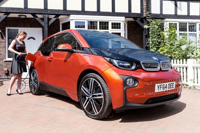 BMW electric cars -i3 recharging, orange