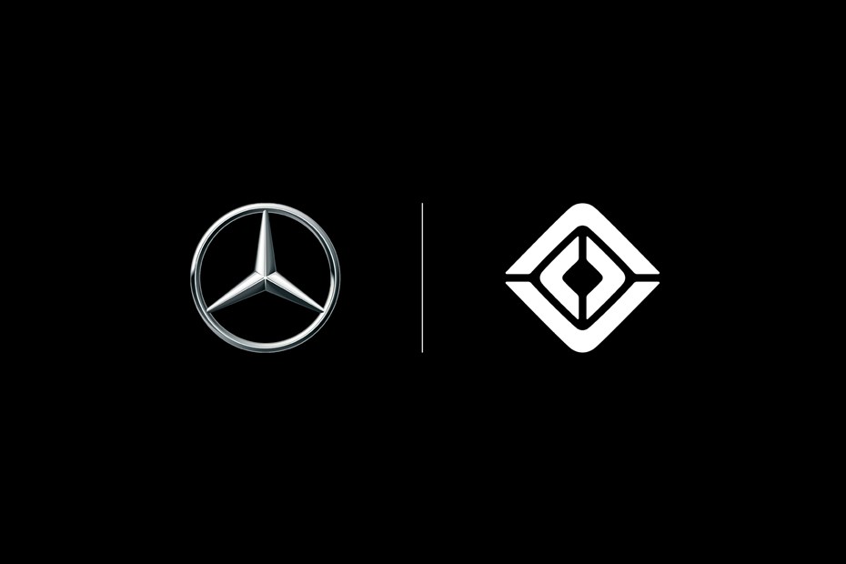 Mercedes-Benz and Rivian logos