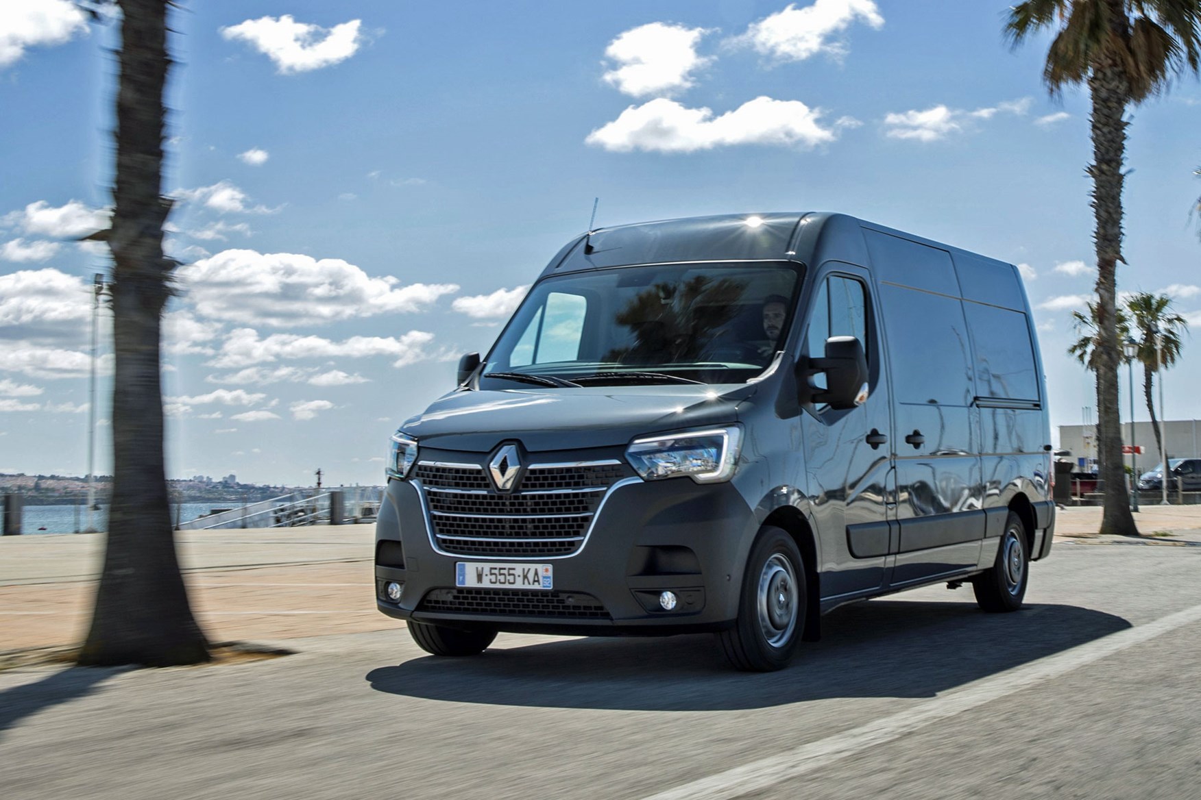 Renault Master review - 2019 facelift model, front view, grey, driving