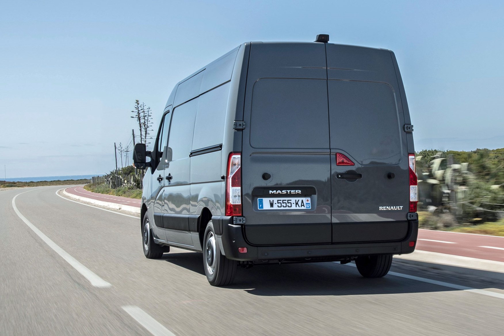 Renault Master review - 2019 facelift model, rear view, grey, driving