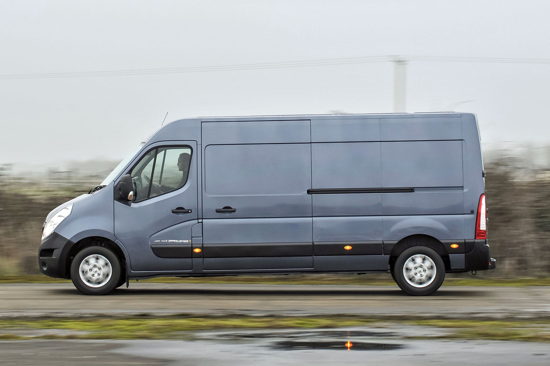 Renault Master review - 2016 model, side view, silver grey, driving