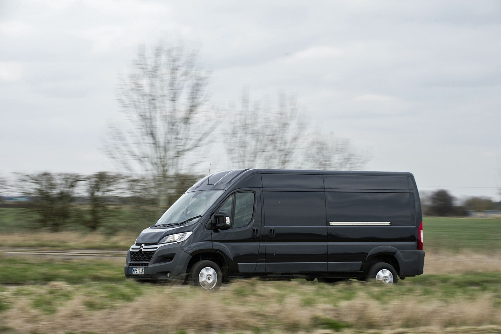 Citroen Relay review - side view, black, driving