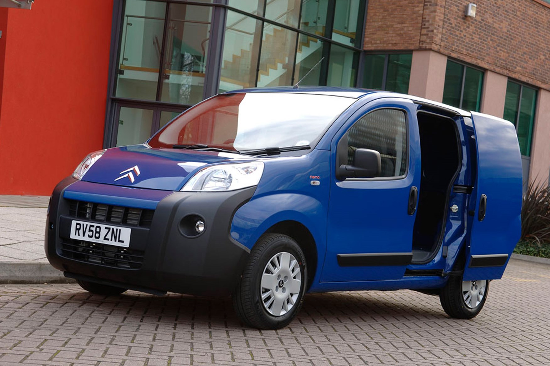 Citroen Nemo review and buying guide - blue, front view, with sliding side door open