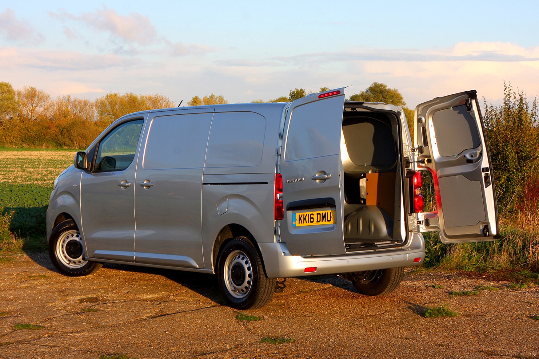 Citroen Dispatch review - rear view, silver, load area with doors open