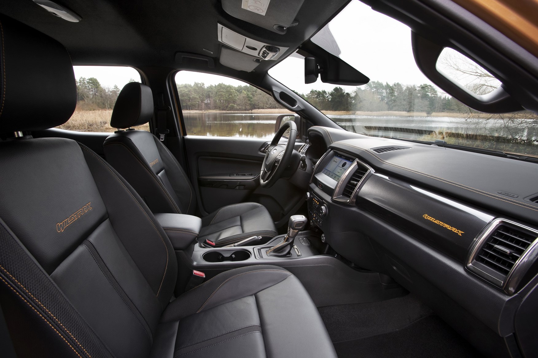 Ford Ranger review - 2019 facelift cab interior, side view, Wildtrak