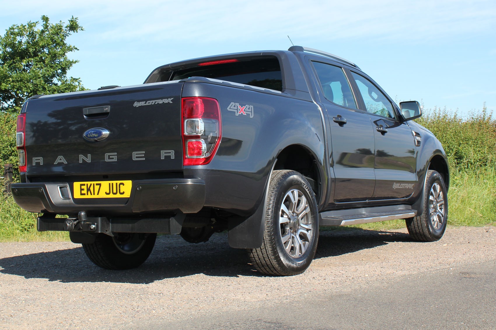 Ford Ranger Wildtrak Euro 6 review - dark grey, rear view