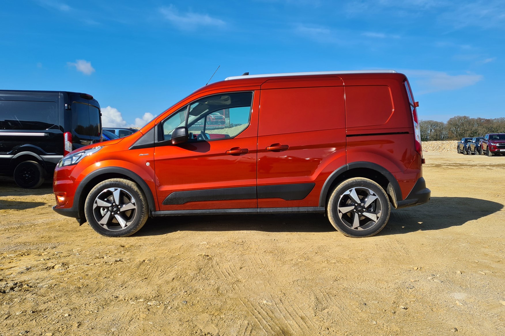 Ford Transit Connect Active review - side view, Sedona Orange, SWB