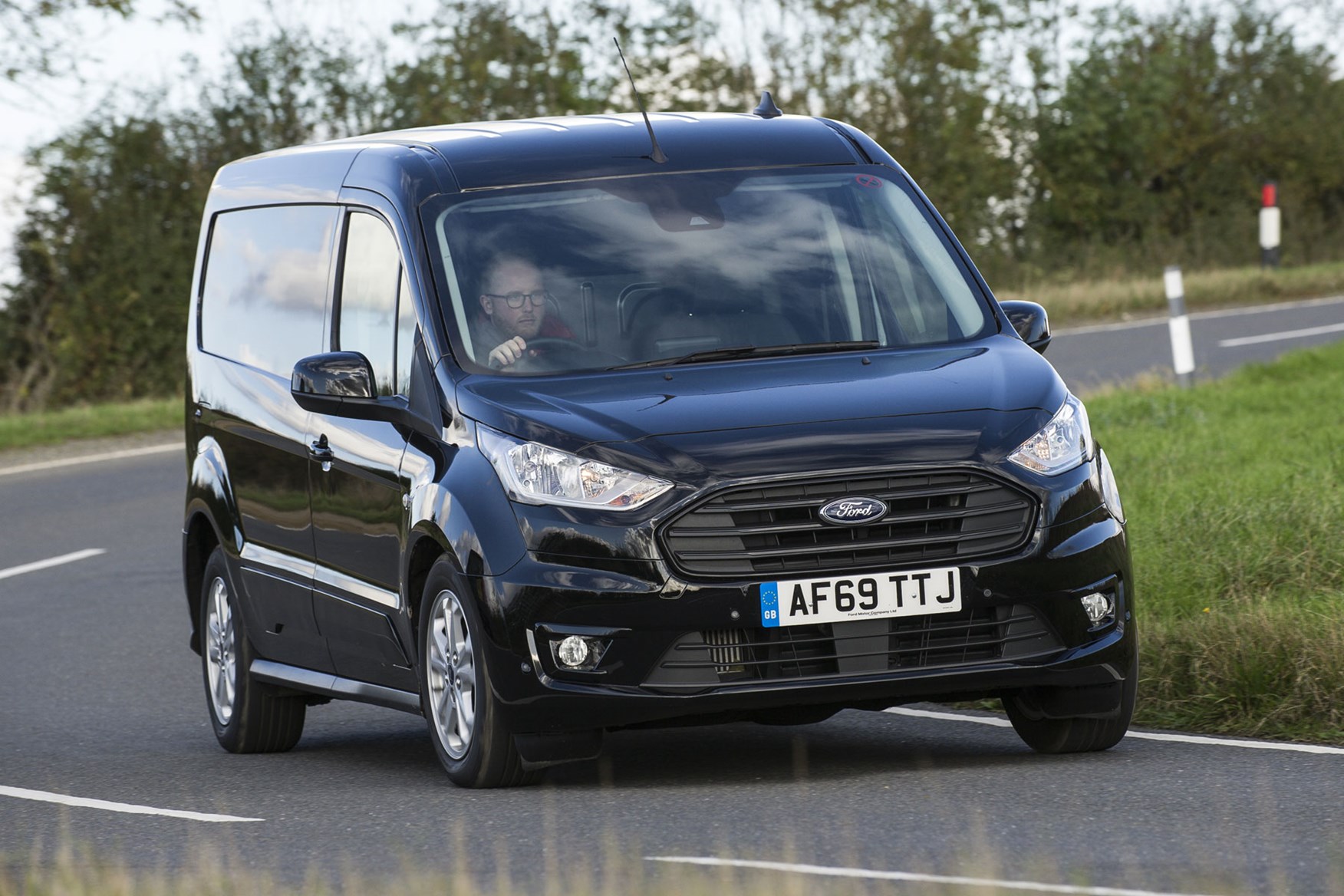 Ford Transit Connect automatic review - front view, driving, black, L2, 2019