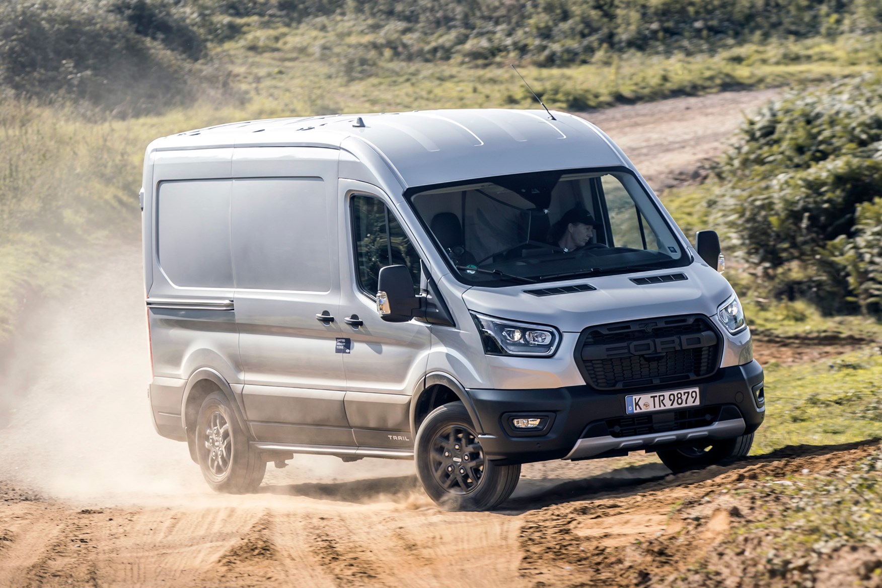 Ford Transit Trail review, 2020, all-wheel drive, AWD, 4x4, front view, driving off-road